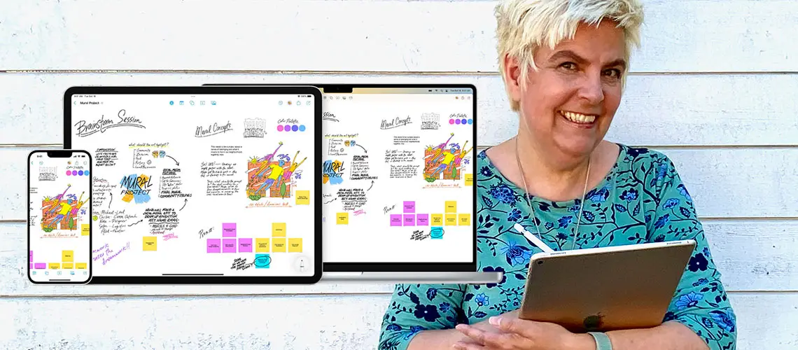 Freeform på olika typer av skärmar och Åsa