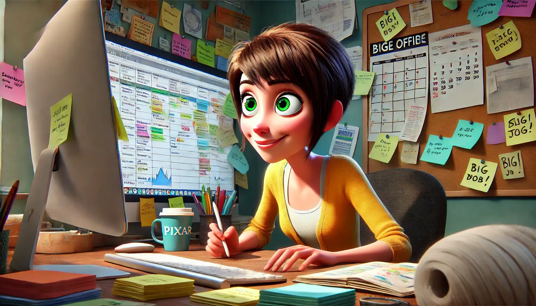 Kvinna som planerar jobb